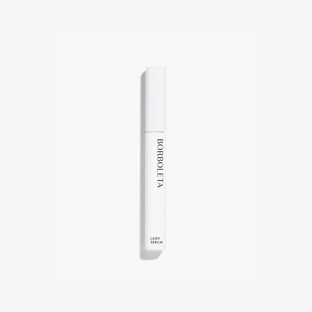 White serum bottle with 'Borboleta' branding on a light gray background